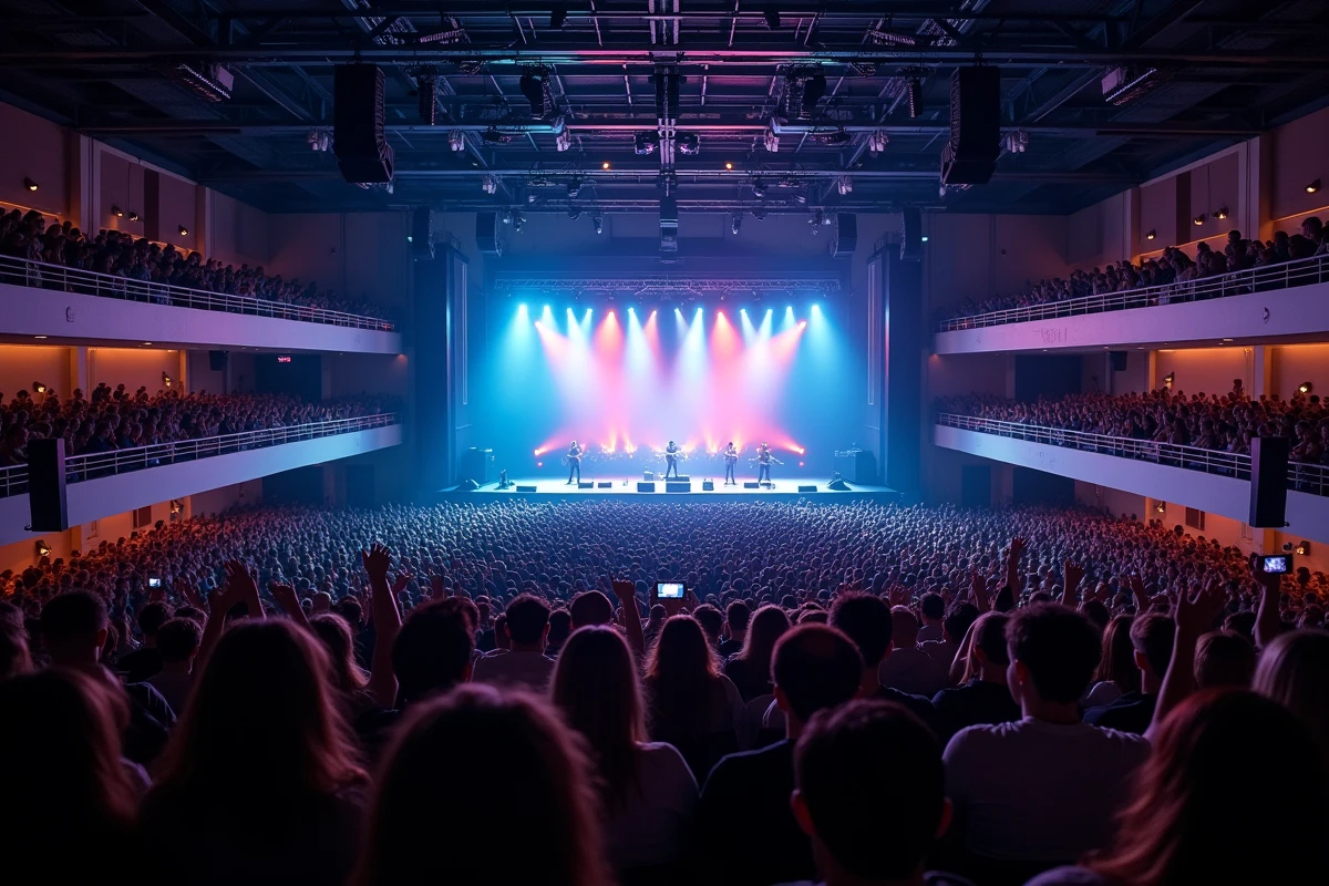 Vue panoramique d'une grande salle de concert à Lyon avec un public nombreux lors d'un événement musical en 2026