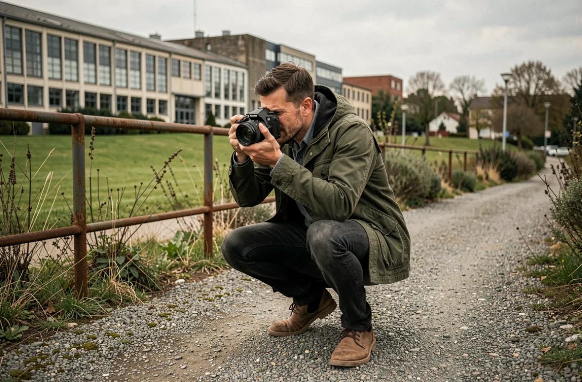 Vidéaste et photographe polyvalent en action dans un environnement urbain et naturel à Nantes pour Lmoh